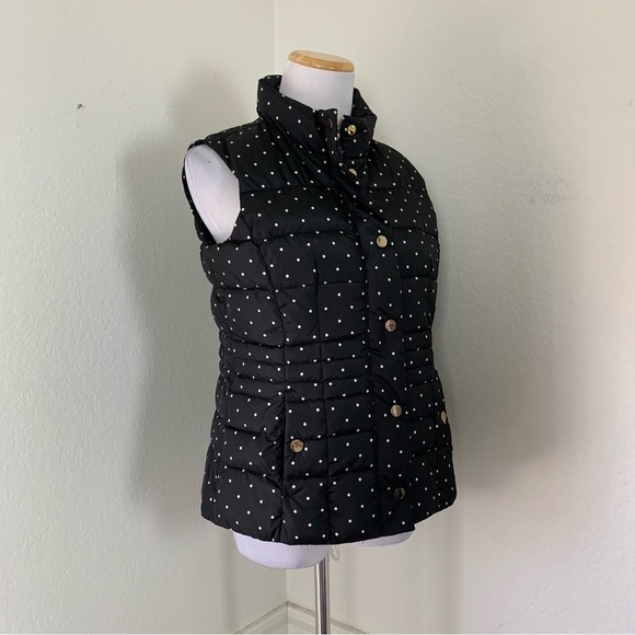 Charter club black and white polkadot puffer vest Full Zip Pockets Sz Petite S - Picture 11 of 16